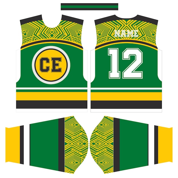 Vecteur conception du maillot de l'équipe américaine de hockey pour la sublimation ou conception du maillot de sport américain