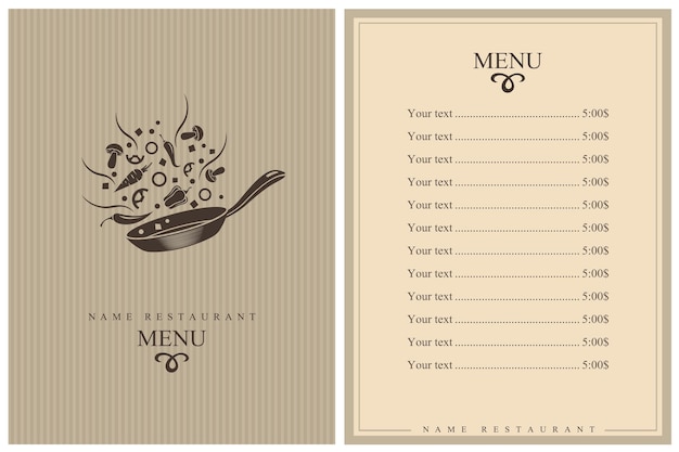 conception du menu des restaurants