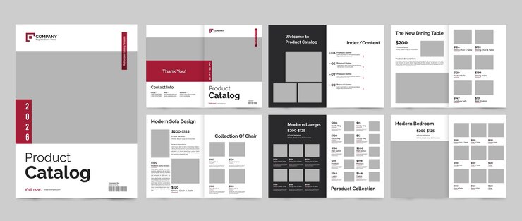 Vecteur conception du modèle de catalogue de produits