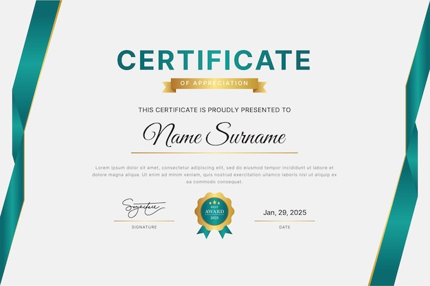 Conception du modèle de certificat