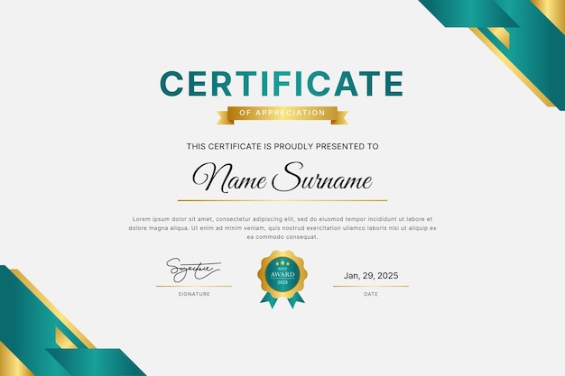 Conception du modèle de certificat