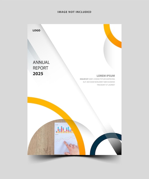 conception du modèle de couverture du rapport annuel avec un design moderne et minimal