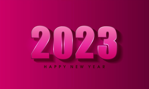 conception du nouvel an 2023 avec des chiffres violets métalliques