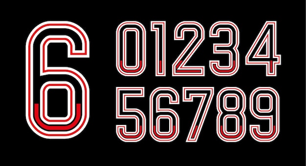 Conception du numéro de maillot et typographie du numéro de la maillot