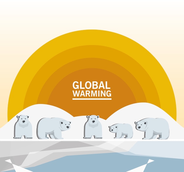 Vecteur conception du réchauffement climatique