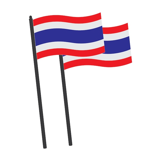 La conception du symbole de l'icône vectorielle du drapeau thaïlandais