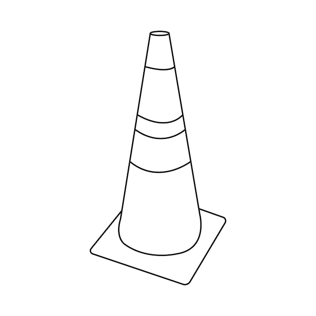 Conception du symbole d'illustration vectorielle de l'icône du cône de circulation