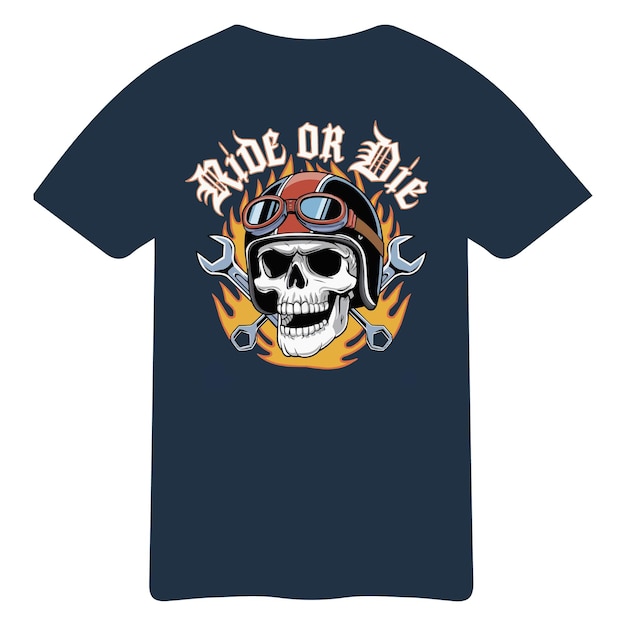 Conception du T-shirt Ride ou Die Skull