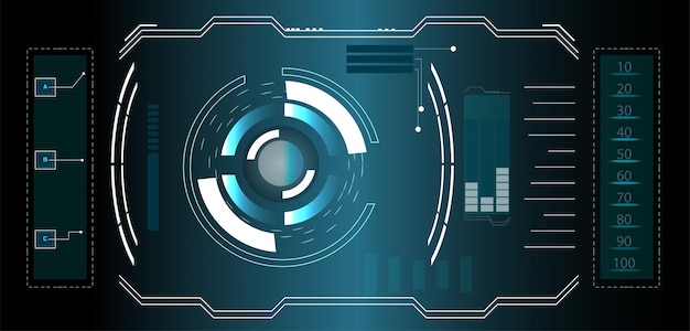 Conception d'écran d'interface HUD vectoriel futuriste. Titres de légendes numériques. HUD UI GUI utilisateur futuriste i