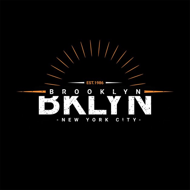 Conception d'écriture Brooklyn, adaptée à la sérigraphie de t-shirts, vêtements, vestes et autres