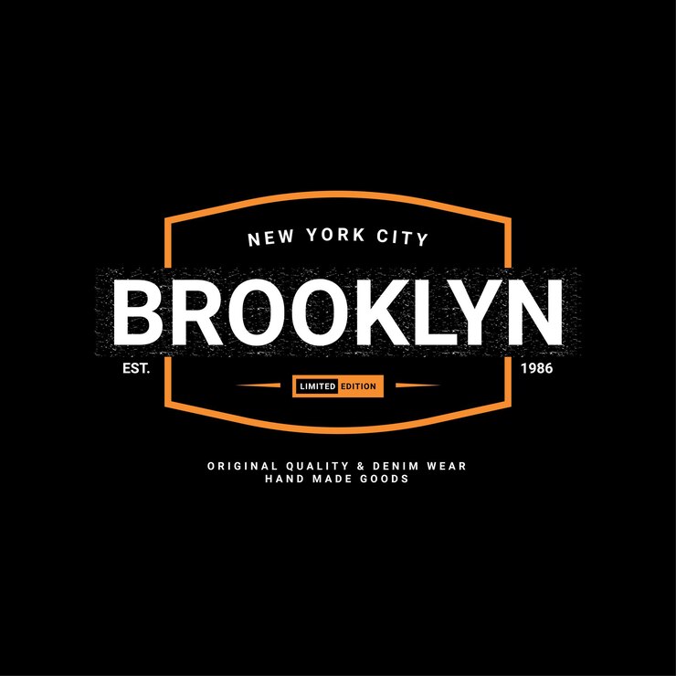 Vecteur conception d'écriture brooklyn, adaptée à la sérigraphie de t-shirts, vêtements, vestes et autres