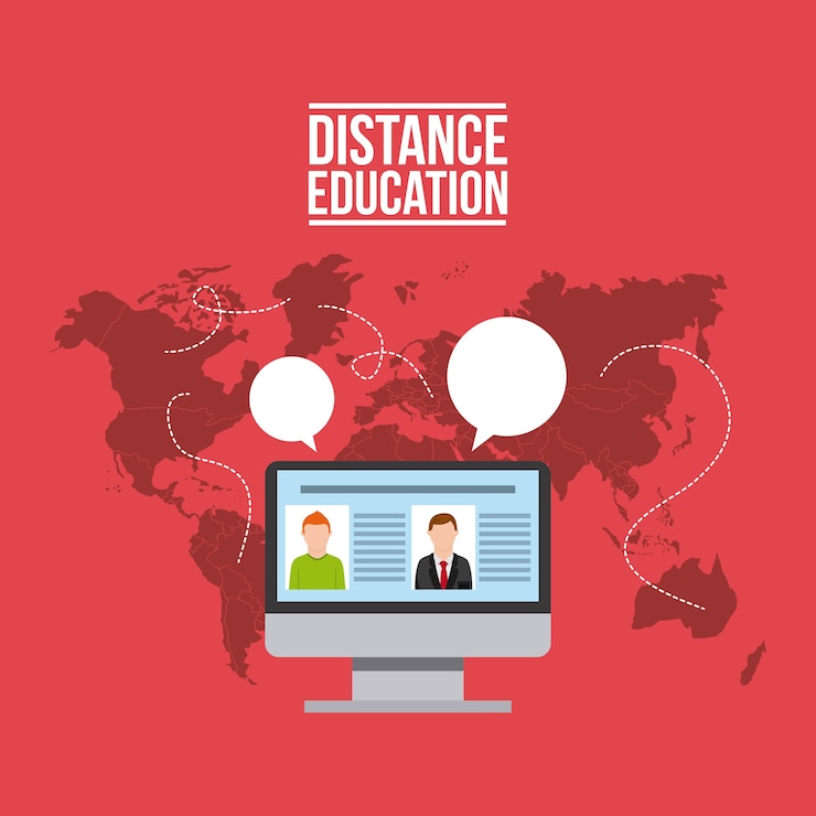 Vecteur conception de l&#39;éducation à distance