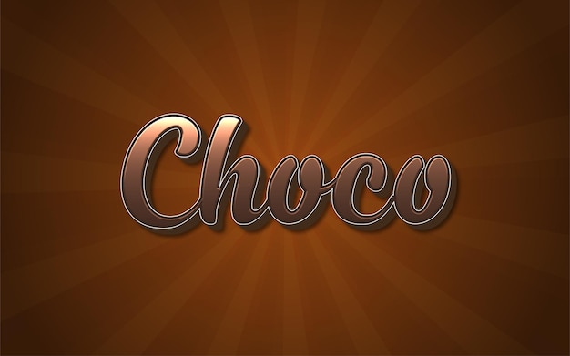 Conception d'effet de style de texte modifiable Choco 3d