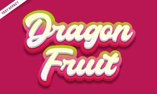 Conception D'effet De Texte De Fruit Du Dragon Frais