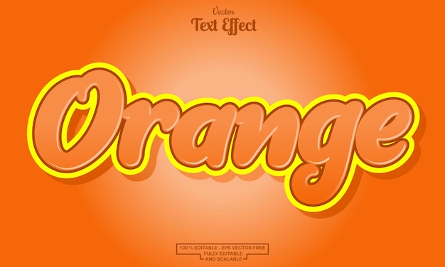 Vecteur conception d'effet de texte modifiable de dessin animé moderne orange