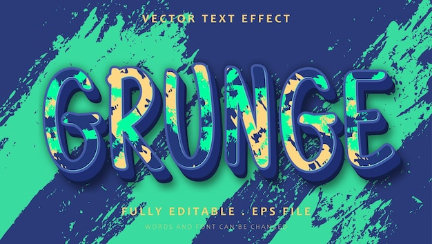 Conception d'effet de texte modifiable de peinture grunge 3d coloré