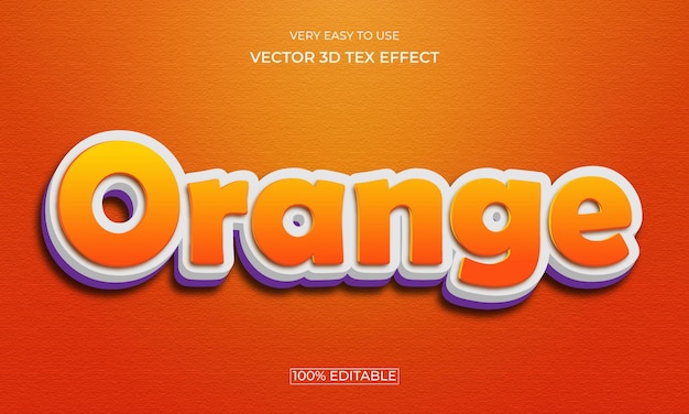 Vecteur conception d'effet de texte premium de style 3d orange