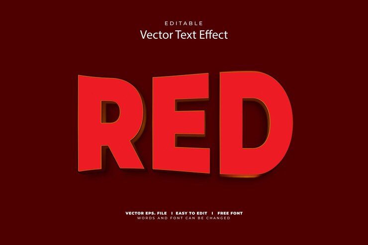 conception d'un effet de texte rouge 3D