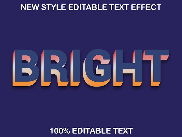 Vecteur conception d' un effet de texte vectoriel avec couleur dégradée