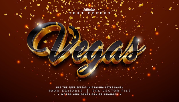 Conception d'effets de texte 3D Vegas Effets de style graphique vectoriel modifiables et évolutifs