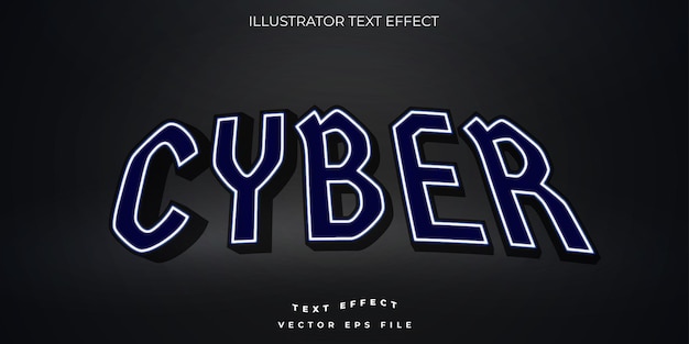 Vecteur conception d'effets de texte cyber avec conception d'arrière-plan