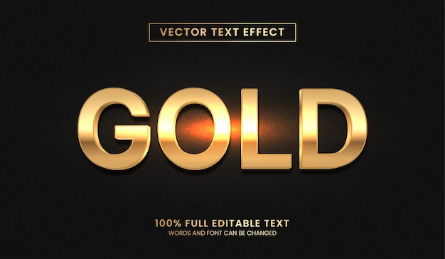 Conception d'effets de texte modifiables texte de luxe or 3D avec la lumière