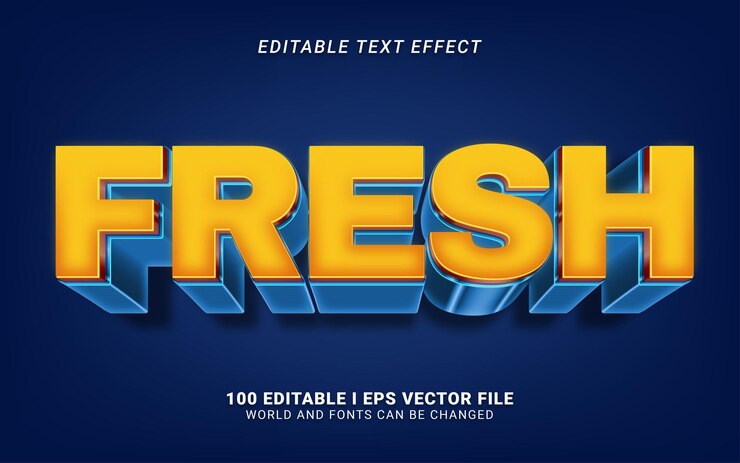 Vecteur conception d'effets de texte de style 3d frais