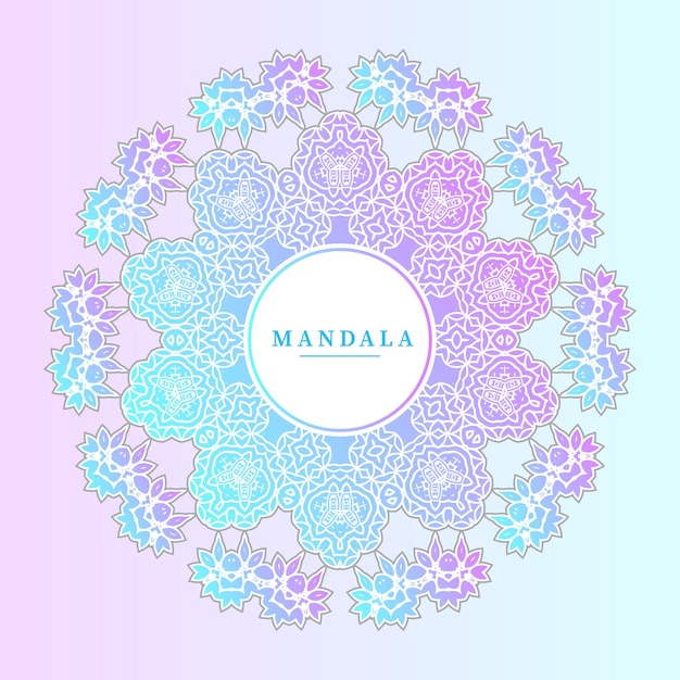 Conception élégante De Mandala Dégradé D'art En Ligne