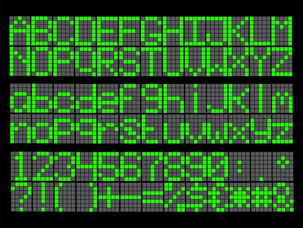 Conception d'élément alphabet lettre LED feu vert