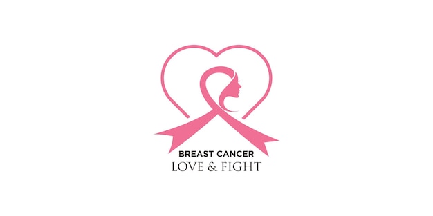 Conception d'élément de logo de cancer du sein avec concept créatif