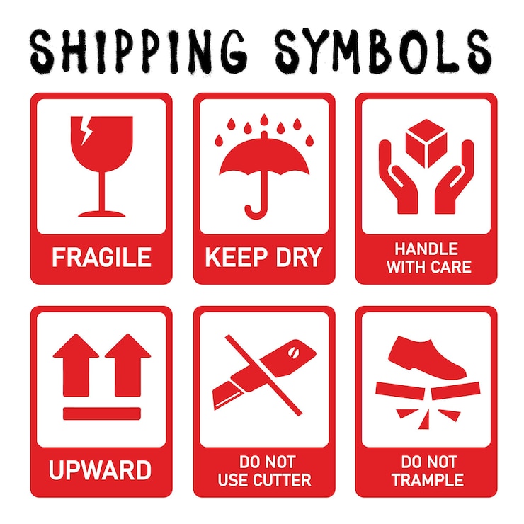 Vecteur conception de l'élément de signalisation du symbole d'expédition pour les modèles