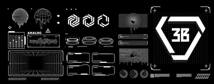 Vecteur conception d'éléments hud d'interface de cadres de technologie futuriste interface utilisateur futuriste