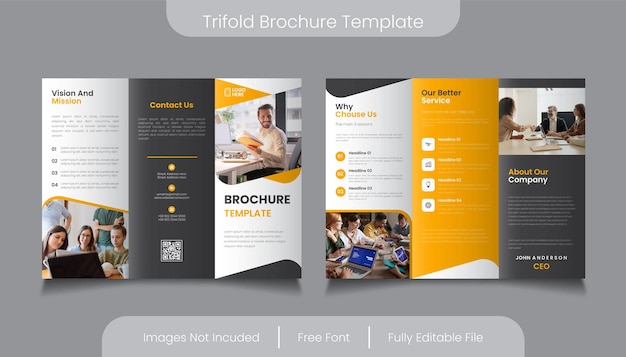 Conception d'entreprise moderne de modèle de brochure à trois volets