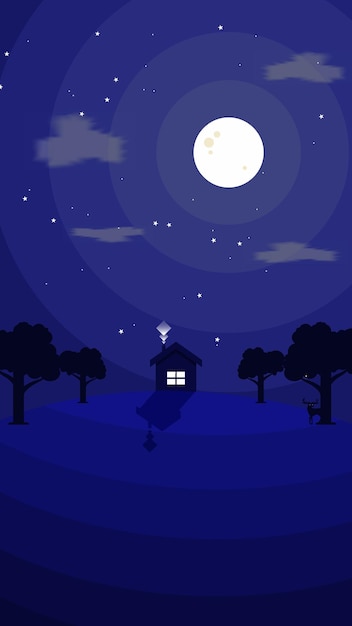 Vecteur conception d'environnement de nuit bleue solitaire