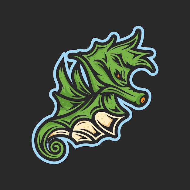 Conception Esport Logo Mascotte Hippocampe