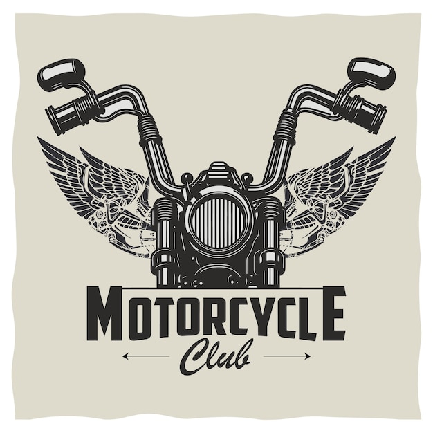 Conception D'étiquette De T-shirt De Moto Avec Illustration D'élément De Moto