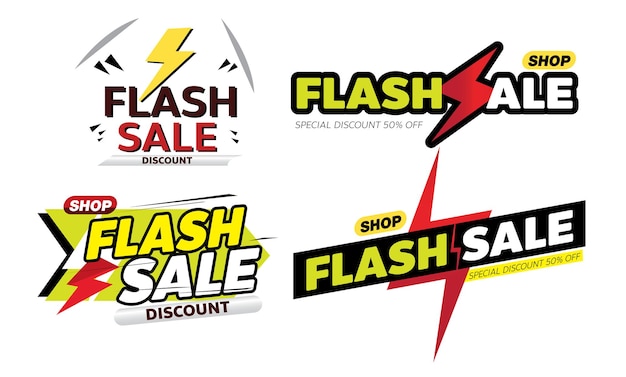 Conception D'étiquettes De Promotion De Bannière De Vente Flash Pour Le Marketing