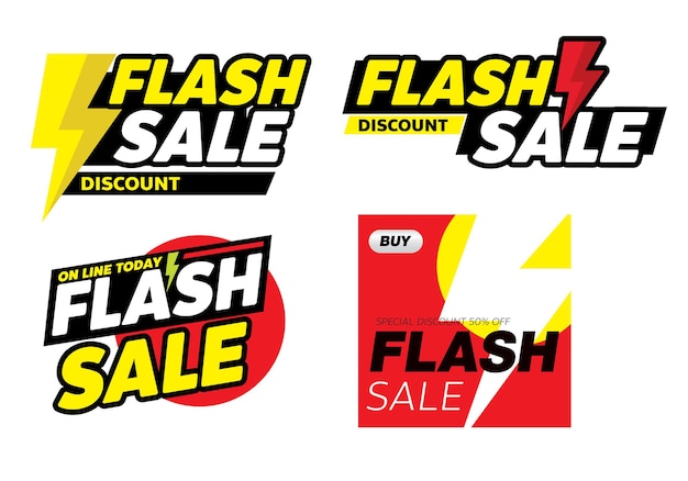 Conception D'étiquettes De Promotion De Bannière De Vente Flash Pour Le Marketing