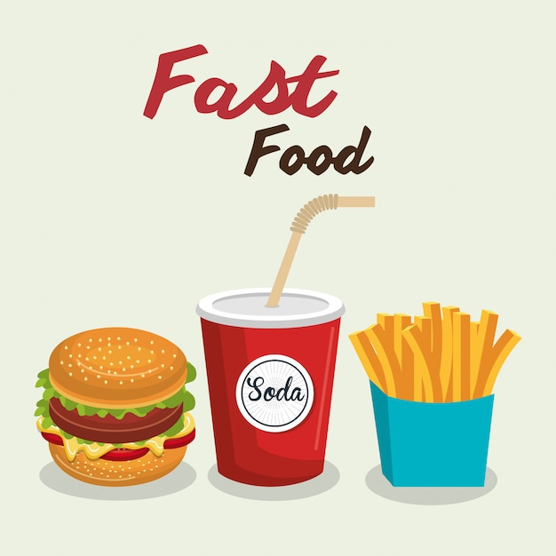 Conception De Fast-food Burger Isolée