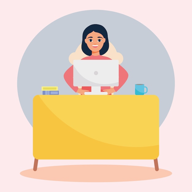 Conception De Femme Au Bureau