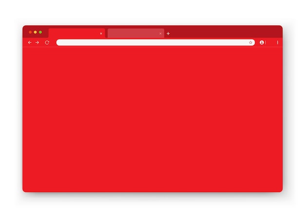 Vecteur la conception de la fenêtre du navigateur web en rouge sur fond blanc