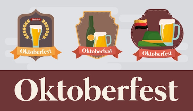 Conception De Festival Oktoberfest Avec Icône Illustration De Vectot