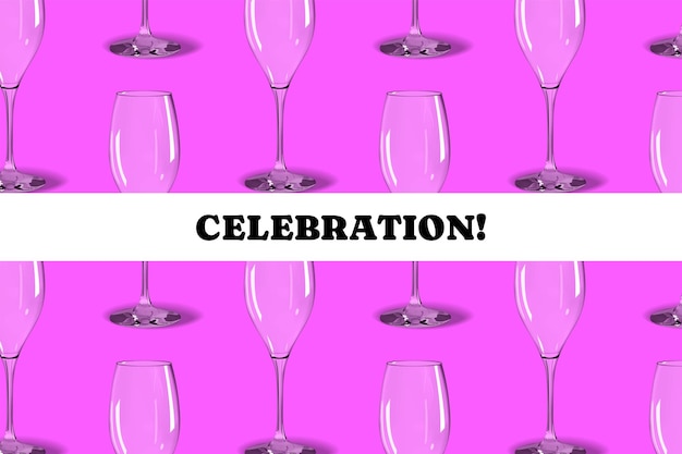 Vecteur conception de fête de célébration avec des verres de champagne réalistes