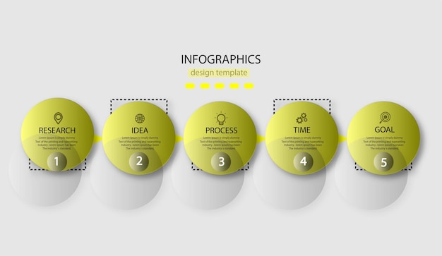 Conception De Flèche Infographique Avec 5 Options Ou étapes.