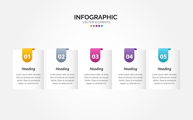 Conception De Flèche Infographique Horizontale Avec 5 Options Ou étapes