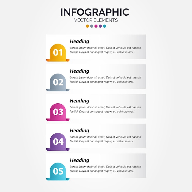 Conception De Flèche Infographique Verticale Avec 5 Options Ou étapes