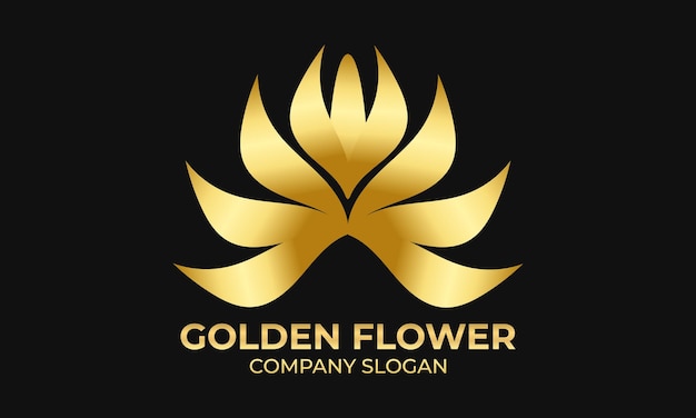 Vecteur conception de fleur d'or conception de logo ou d'icône de fleur logo de fleur de tulipe
