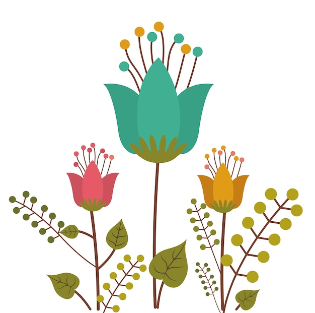 Conception De Fleurs, Illustration Vectorielle