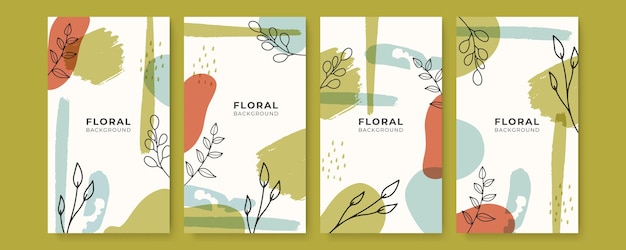 Conception Florale Abstraite. Papier Peint De Luxe De Style Minimal Avec Fleur D'art Liquide Et Feuilles Botaniques, Formes Organiques, Aquarelle.