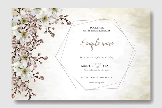 conception florale de carte d'invitation de mariage